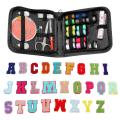 Sewing Kit with 26 Piece Alphabet Iron On Patches,for Decorate Repair