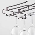 Set Of 2 Wine Glass Holder Under Cabinet Hanging Glass Rack, Brown