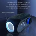 Alarm Clock Radio for Bedrooms with Color Night Light, Black