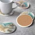 Coasters Set Of 6,with Ceramic Stone and Cork Base for Kinds Of Cups