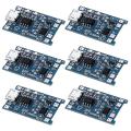 6pcs for Tp4056 Charging Module with Battery Protection 18650 Bms 5v