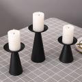 Black Candle Holders Set Of 3 for Candles Pillar for Table Decor