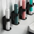 2pcs Electric Toothbrush Holder, Adhesive Metal Black Wall Mount
