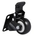 4 Pack 2in Polyurethane Pu Casters (2 with Brakes + 2 Without) Black