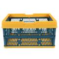Collapsible Shopping Basket Portable Folding Storage Crate Blue