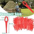 100 Pcs 8.3cm Plastic Trimmer Blades for Bosch Einhell Lawn Mower
