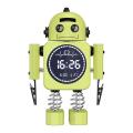 Robot Smart Digital Alarm Clock Temperature Display Desktop(yellow)