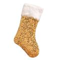 Sequin Christmas Stockings - Fireplace Candy Gift Bag, Gold