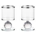 Crystal Glass Pillar Candle Holder Clear Glass Candle Holder ,12cm