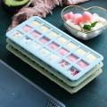 2pc 21 Grids Reusable Ice Cubes Tray with Lid Home Diy Ice Cube-blue