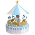 Carousel Wedding Favor Boxes Candy Boxes for Wedding, Blue 1 Set