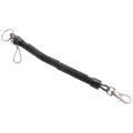 Lobster Clasp Black Spring Stretchy Coil Cord Strap Keychain Rope