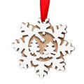 Christmas Pendant, Wooden Christmas Snowflake Pattern Ornaments