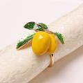 12pcs Hotel Table Decoration Lemon Napkin Buckle -gold