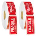 2 Roll 1inchx 3inch Labels Fragile Sticker Red Fragile for Packaging