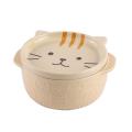 Cartoon Japanese Ceramic Cat Dog Noodle Bowls with Lids Fruit Bowl C