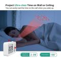 Alarm Clock with Projection, 4 Adjustable Projection Brightness
