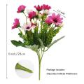 Artificial Wildflowers Fake Daisy Silk Faux Flowers Rose Red