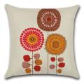 4 Pcs Abstract Flowers Pillowcase Linen Pillow Cover Home Decor