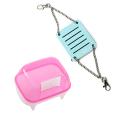 Hamster Toys Swing Hanging Gadget Wooden Cage Amuse Mouse Blue