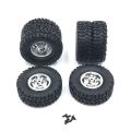 Double Wheel Rim with Rubber Tire Tyre for Wpl 1/16 Rc Truck,silver
