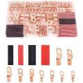130pcs Battery Cable Ends with Heat Shrink Tubing Copper Lug Kit