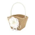 Flower Girl Basket Burlap for Rustic Wedding Party Flower Basket