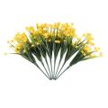 8pcs Artificial Flowers Outdoor Uv Resistant Plants, Decor Yellow