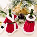 Christmas Wine Bottle Cover, Reusable Wine Sweaters Cover Dress, B