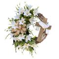 Easter Wreath Simulation Plant with Cross,for Flower Link Day