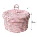 Pink Cotton Rope Storage Baskets, for Shelves and Coffee Table,small