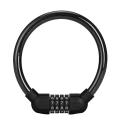 Bike Cable Lock 4 Digit Combined Braided Steel Cable Lock Black