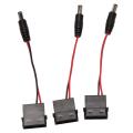 5pcs Big 4p to Dc 5521 Chassis Led Lights 12v Power Cord Black+red