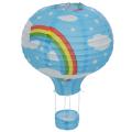 12inch Hot Air Balloon Paper Decor, Blue Rainbow