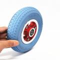 Scooter Red Wheel Hub with Blue Solid Tire No Need Inflate Tire