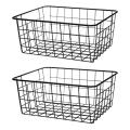 Hollow Iron Wired Basket, Metal Basket without Interlining Black