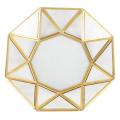 Nordic Style Brass + Glass Storage Box Organizer(octagonal Disk)