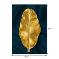 3pcs Golden Banana Leaf Decorative Painting Frameless Painting Core