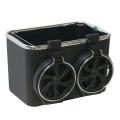 Car Armrest Storage Box Water Cup Holder Black