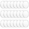24 Pieces 3 Inch Acrylic Keychain Blanks Circles Clear Disc Ornaments