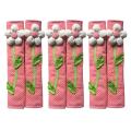 6pcs Flower Polka Dot Door/refrigerator Handle Cover Gloves Pink