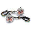 Silver Turn Signal Indicator Light Amber Universal Scooter 12v