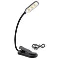 7 Led Reading Light 3-level Warm Cool White Flexible Clip Lamp