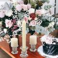 8pcs Glass Candle Holders Wedding Candlestick Fine Dining Home Decor