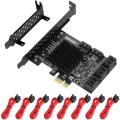 Pcie to Sata Card with 8 Sata Cables Low Profile Bracket Adapter