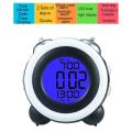 4 Inch Twin Bell Alarm Loud Led Digital Alarm Clock Time Date Black