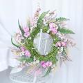 Large Lavender Peach Blossom Wreath Flower Farmhouse Garland Wreath