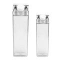 2 Pcs Clear Square Milk Juice Water Bottle Camping Drinking Cup A
