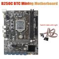 B250c Miner Motherboard+dual Switch Cable with Light