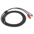 Veggieg Rca Cable 2rca to 3.5 Audio Cable 3.5mm Jack Aux Cable (2m)